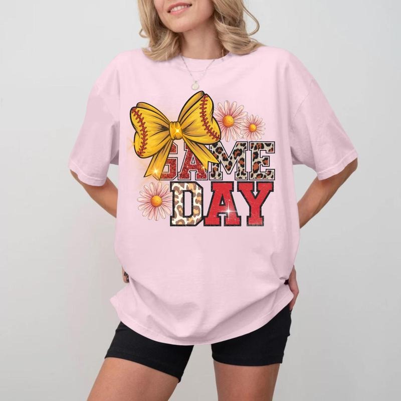 Game Day Floral Bow Crewneck, Unisex Soft Cotton Shirt Hoodie, Sweatshirt | HypeCrazeTee.com