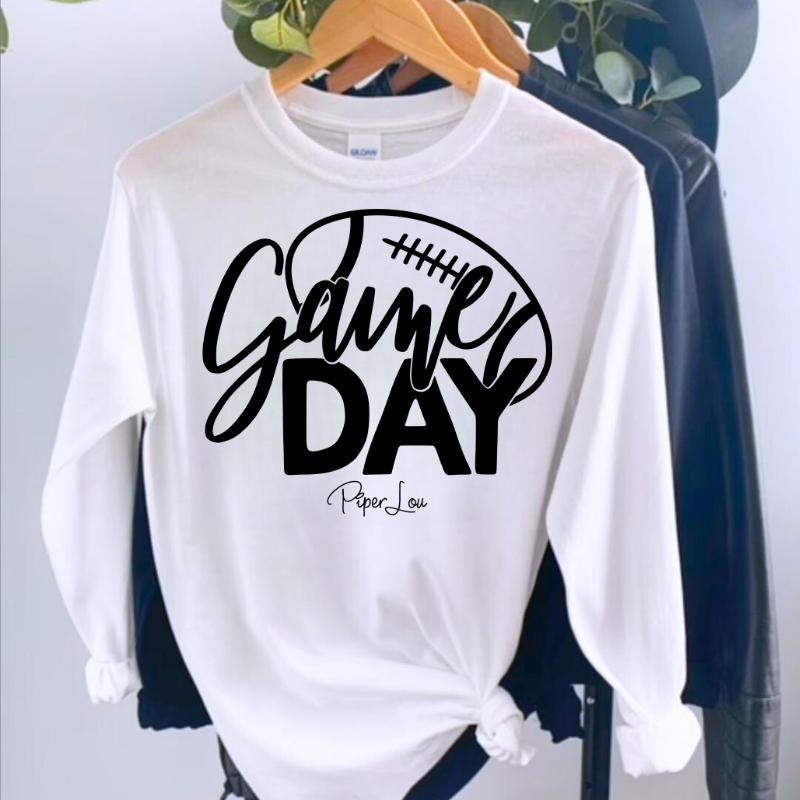Game Day Football Long Sleeve Tee, Made in the USA, Long Sleeve Shirts, #sports #fall Hoodie, Sweatshirt | HypeCrazeTee.com