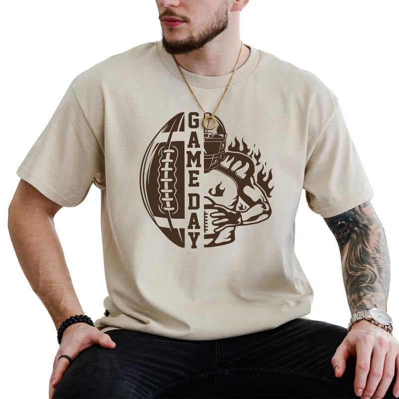 Game Day Men Graphic Tee, Football Day Shirt, Football Season Unhinged Tee, Football Lover T-shirt For Men, Game Day...