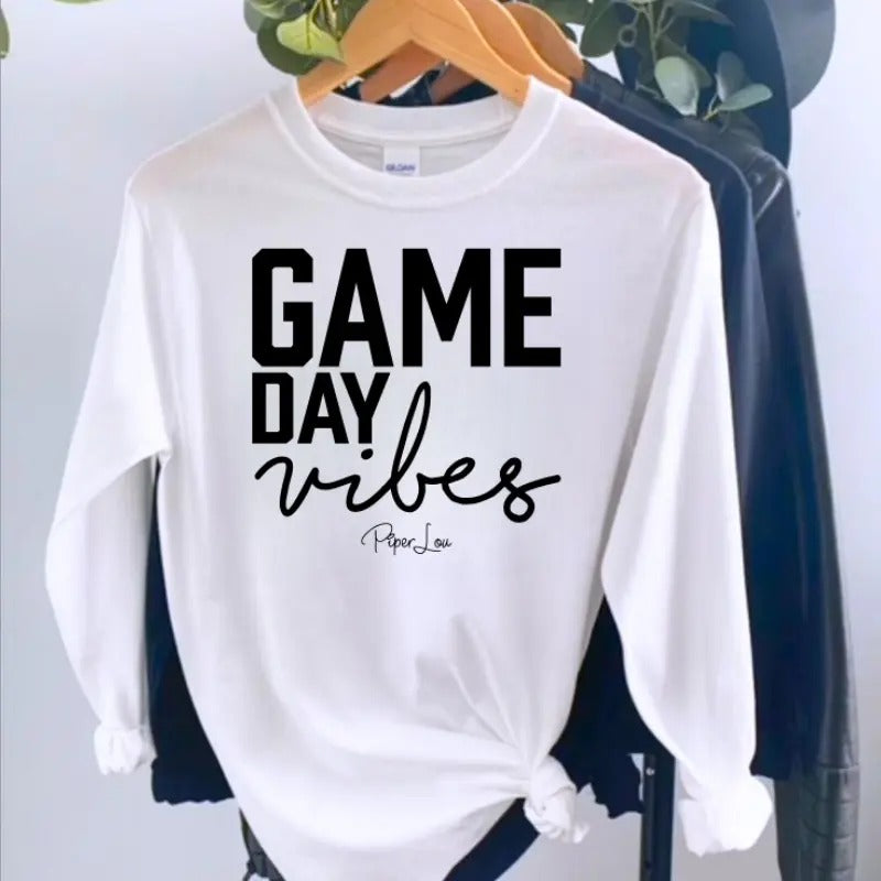 Game Day Vibes Long Sleeve Tee, Made in the USA, Long Sleeve Shirts, #sports #fall Hoodie, Sweatshirt | HypeCrazeTee.com