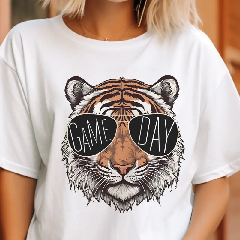 Gameday Tiger Graphic Tee Football Tigers Tshirt Gameday Sports T-Shirt Team Sports Mascot Top Unisex Sizing Tshirts...