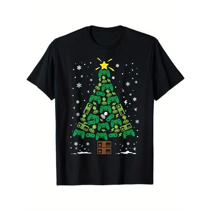 Gamer Nerd Video Game Lover Family Matching Christmas Tree T-Shirt, Cotton, Gift for Men Women Dad Mom Friends, S-XXXL,...