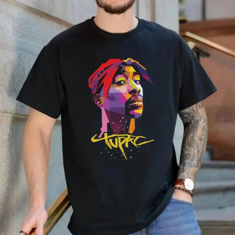 Gangster Gangsta Rapper Hip Hop Artist 2pac Shirt, Tu Pac La West Coast Side Music Album Band, Unisex Short Sleeve Tee...