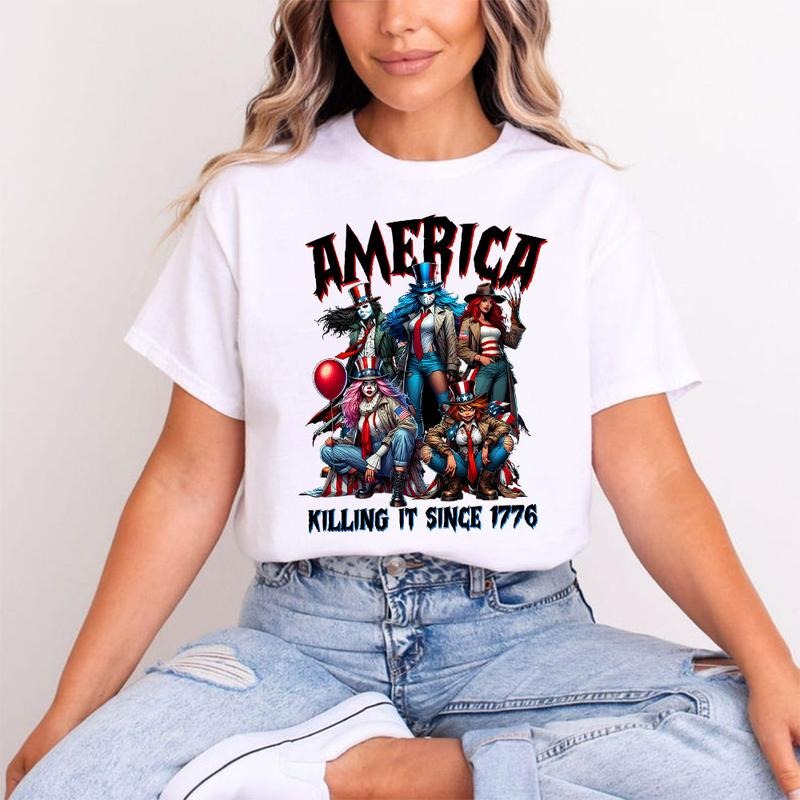Gangster Killer America Shirt, America Killin It Since 1776 Shirt, Horror 4th Of July , Fourth Of July Tee, Killer...