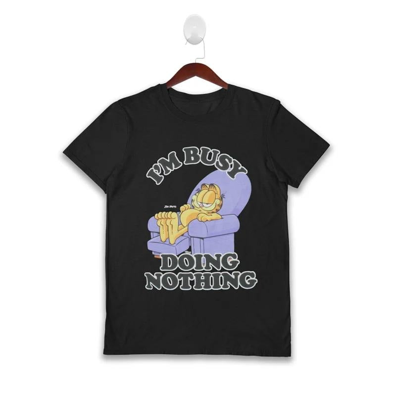 Garfield I'm Busy Doing Nothing Unisex T-Shirt, Funny T-Shirt Garfield Shirt Cartoon Character Shirt, Father's Day Gift...