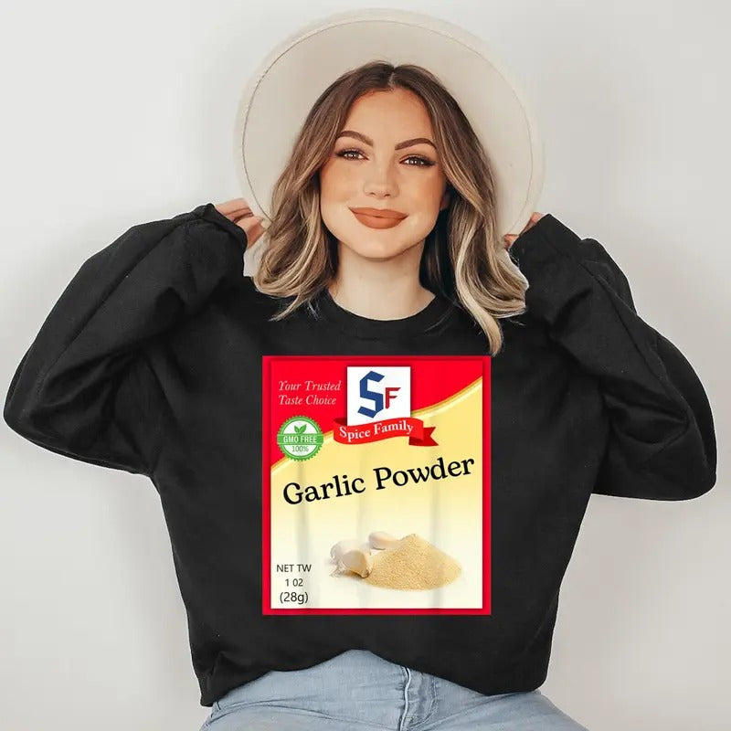 Garlic Powder Condiment Costume Holiday Spice Costumes Sweatshirt T-Shirts, Hoodie | HypeCrazeTee.com