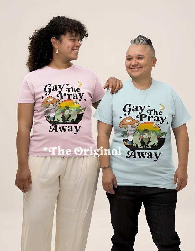 Gay the pray away shirt | gay frog shirt | funny gay shirt | cottagecore lgbtq shirt | retro queer | lesbian | bisexual |...