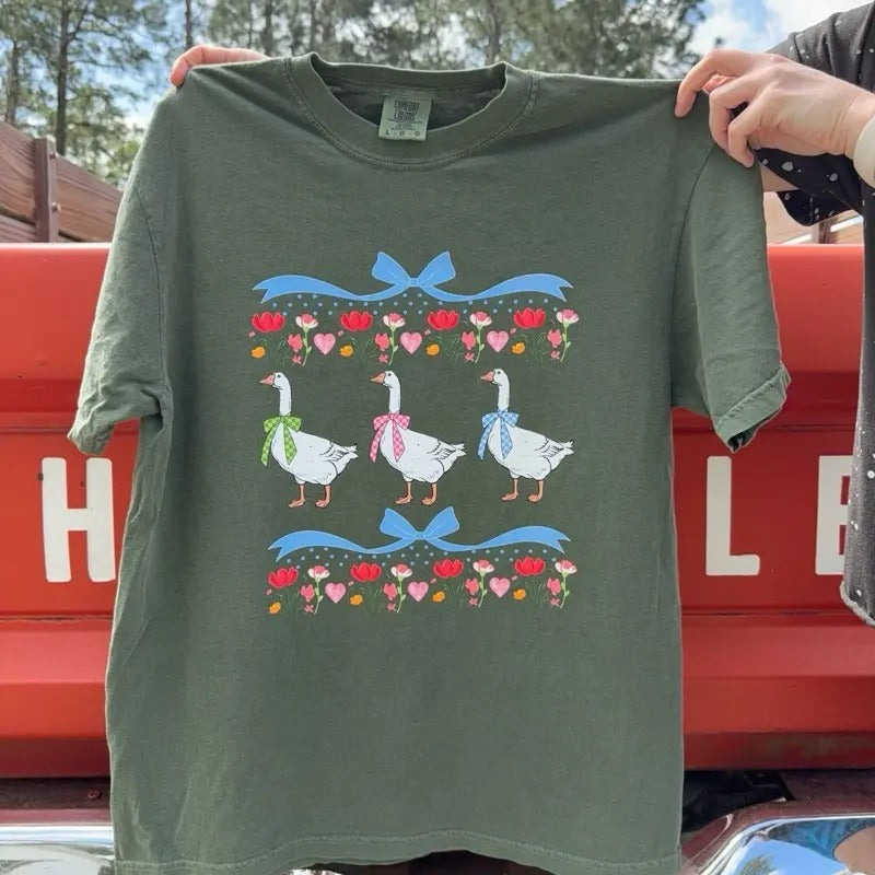 Geese Coquette Cottage Shirt Hoodie, Sweatshirt | HypeCrazeTee.com