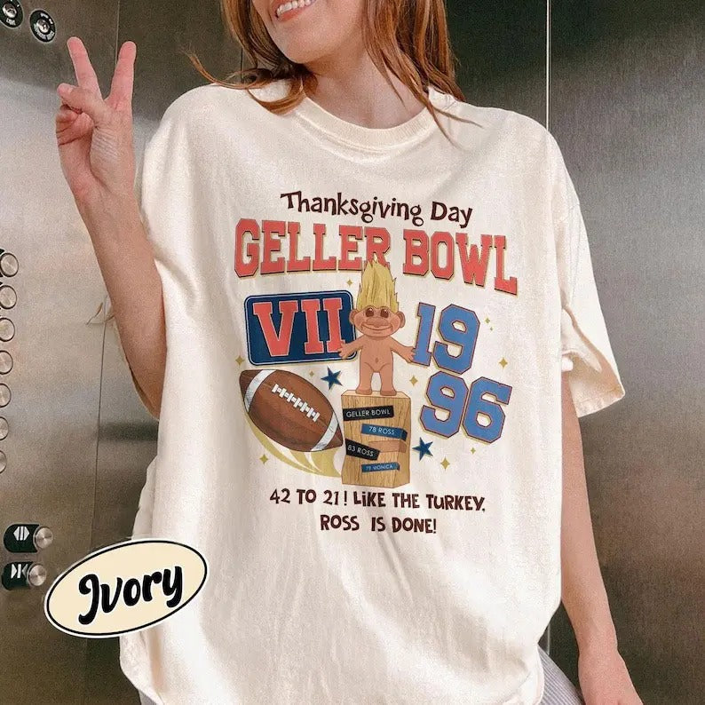 Geller Bowl Thanksgiving Shirt | Friends  Tee | Friendsgiving Geller Cup Merch | Ross Rachel Monica Apparel Casual Cotton...