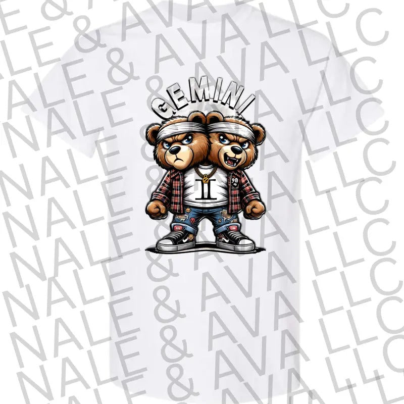 Gemini Zodiac Bear Graphic T Shirt for Men Women Hoodie, Sweatshirt | HypeCrazeTee.com