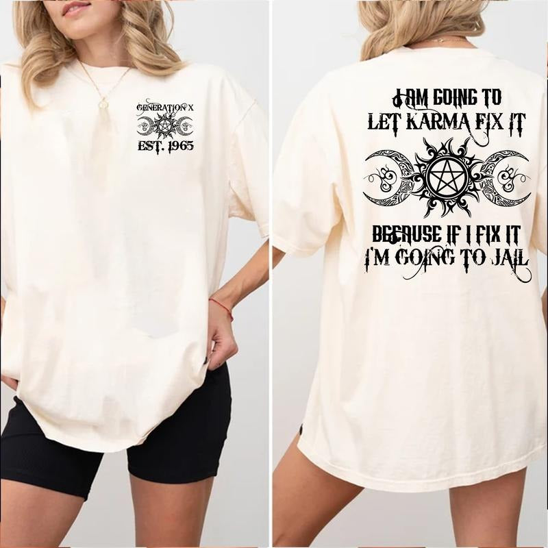 Gen X Customize Year Badass Generation T-shirt, Gen X Personality Shirt 100% Cotton Unisex Comfort Womenwear Graphic Crew...