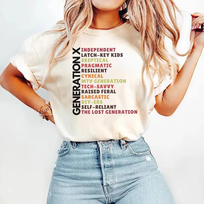 Gen X New Version T-Shirt, Generation X Shirt, Retro Gen X Graphic Shirt, Generation X Shirt Cotton Short, Full Size,...