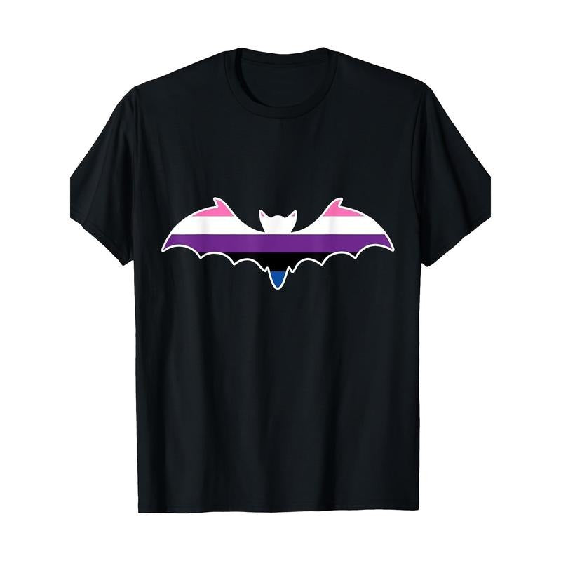 Gender Flow Pride Bat costume Simple Animal Halloween gift T-shirt Made in USA Hoodie, Sweatshirt | HypeCrazeTee.com