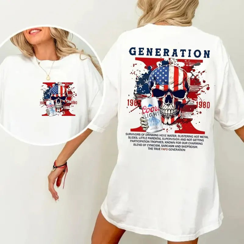 Generation X Beer Shirt, Halloween Generation X New Version Two Side Shirt, Generation X Halloween Tee, Unisex Short...