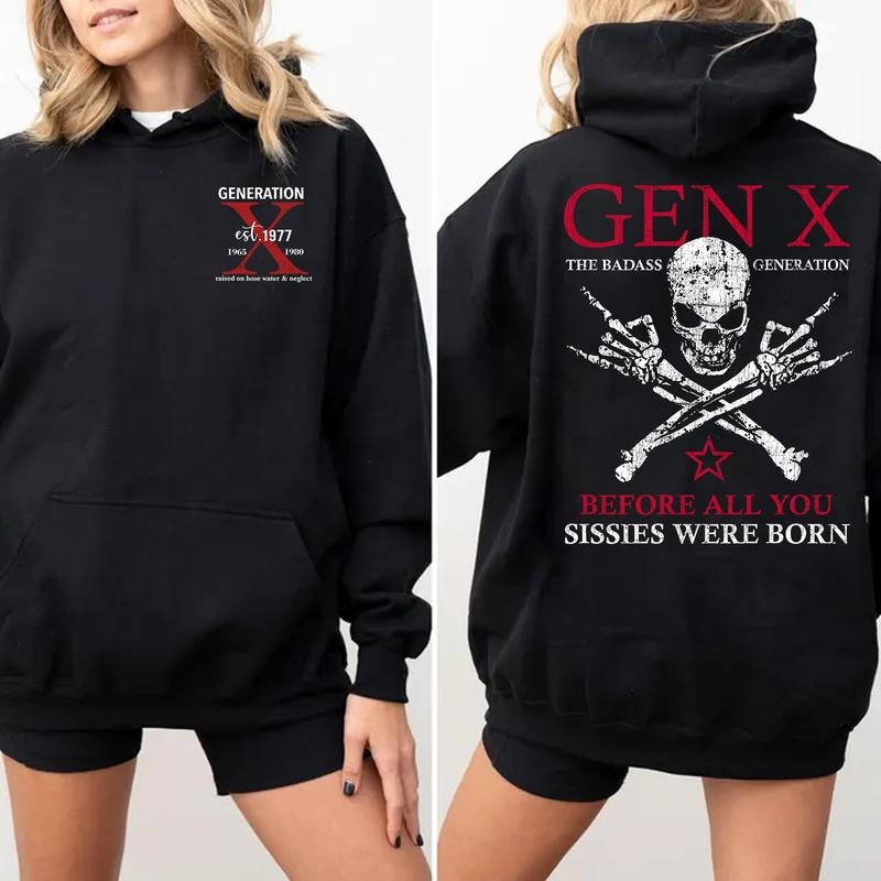 Generation X Custom Year Badass Generation Hoodie, Gen X FAFOT Hoodie - 100% Cotton Top Unisex Comfort Womenswear, Custom...