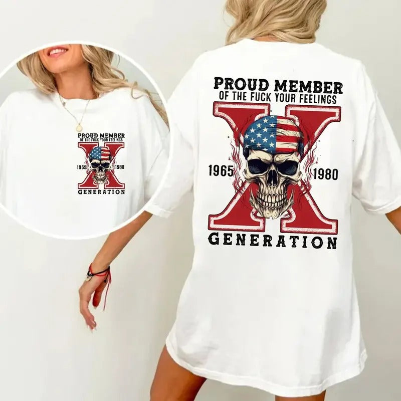 Generation X Fafo Shirt Two Side Tee Shirt, Gen X Halloween, Raised On House Water And Neglect, Unisex Short Sleeve Tee...