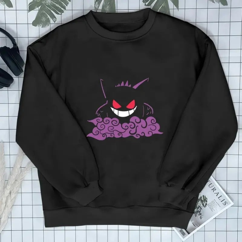 Gengar Ghost Sweatshirt Gift For Men Women Birthday Christmas Holiday, Halloween sweatshirt, Tshirt For Men, Men vintage...