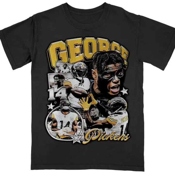 George Pickens Tee | Vintage Tee | Men's Graphic T-Shirt | Gift For Fan Hoodie, Sweatshirt | HypeCrazeTee.com