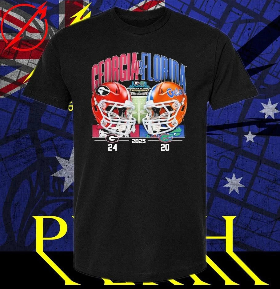 Georgia Bulldogs Victory 24-20 Florida Gators Football 2025 Rivalry Final Score T-Shirt