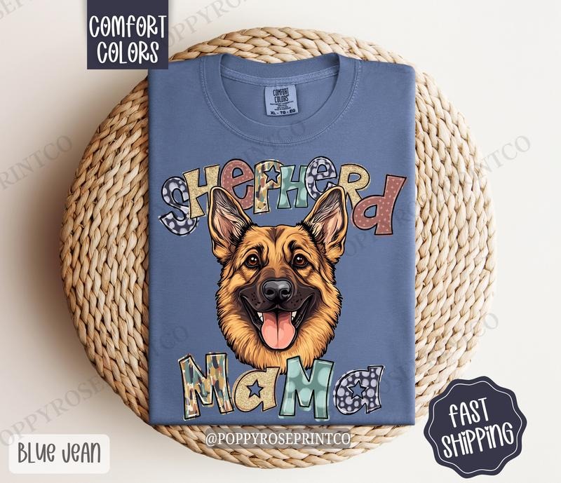 German Shepherd Mama Comfort Colors, Dog Mom Tee, Cute Mama Women's Tshirt Hoodie, Sweatshirt | HypeCrazeTee.com