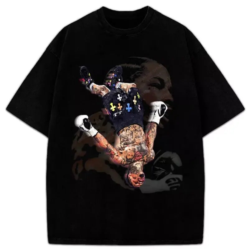 Gervonta Tank Davis Flip T-Shirt Tank Davis Boxing World Champion Custom Graphic Menswear Top Streetwear Crewneck Round...