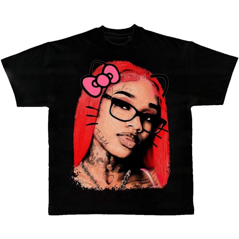 Get It Sexyy Kitty Vintage Rap Tee Big Face Hip Hop Graphic T-shirt" Hoodie, Sweatshirt | HypeCrazeTee.com