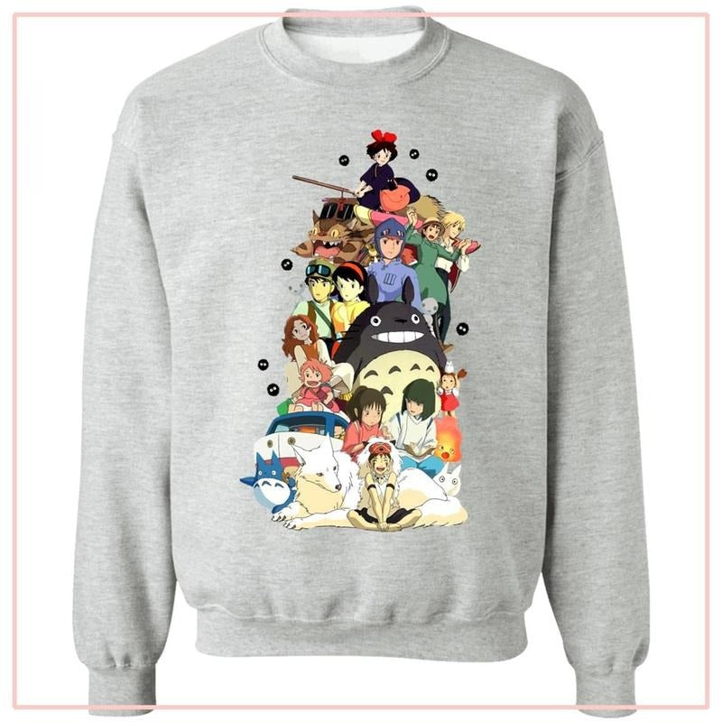 Ghibli Movie Characters Compilation Sweatshirt, Ghibli Studio Merch, Anime Shirt Hoodie | HypeCrazeTee.com