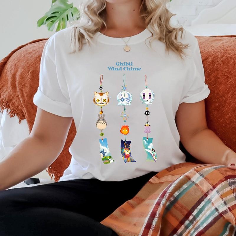 Ghibli Wind Chime Anime Lover Tshirt Crewneck Hoodie Comfort Cotton Sweatshirt | HypeCrazeTee.com