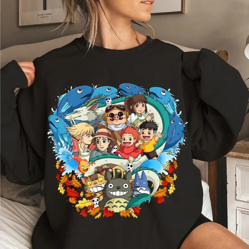 Ghibli studio Sweatshirt Tshirt, ghibli studio Shirt, anime Shirt Hoodie | HypeCrazeTee.com