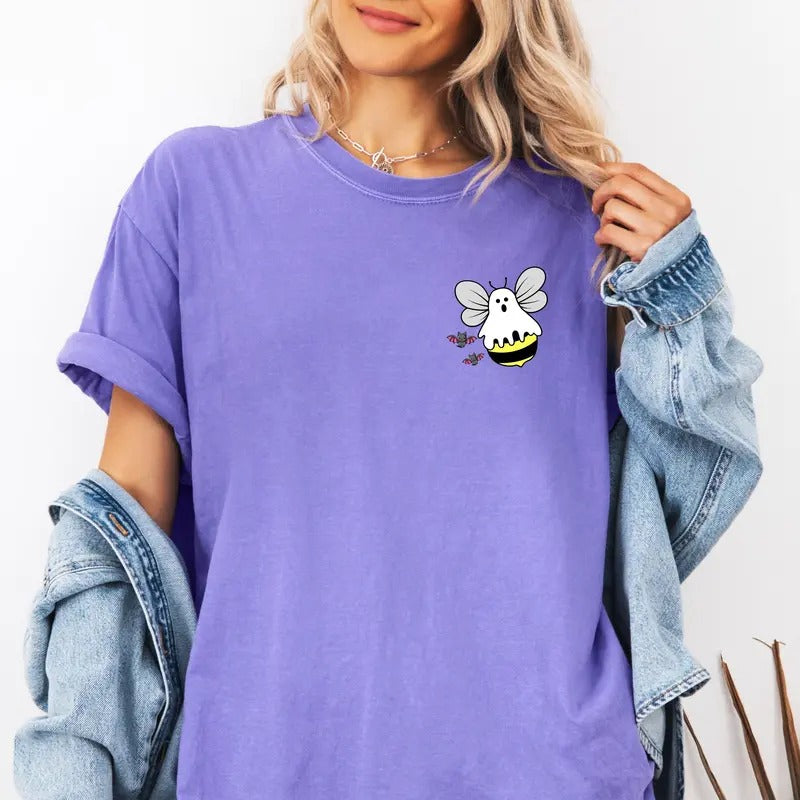Ghost Bee with Bats custom colors tee shirt Casual Hoodie, Sweatshirt | HypeCrazeTee.com