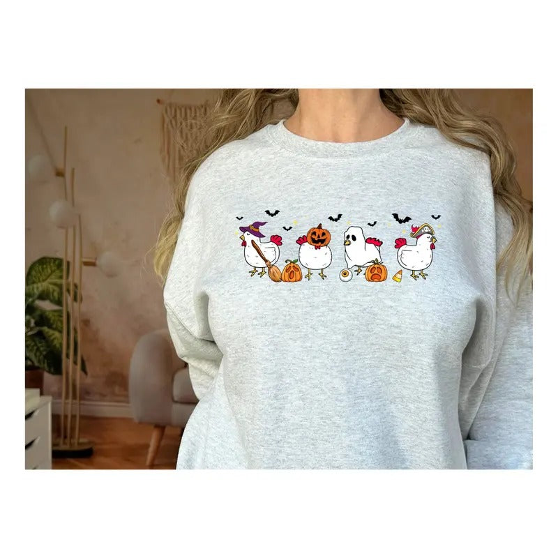 Ghost Chickens Halloween gildan sweatshirt T-Shirts, Hoodie | HypeCrazeTee.com