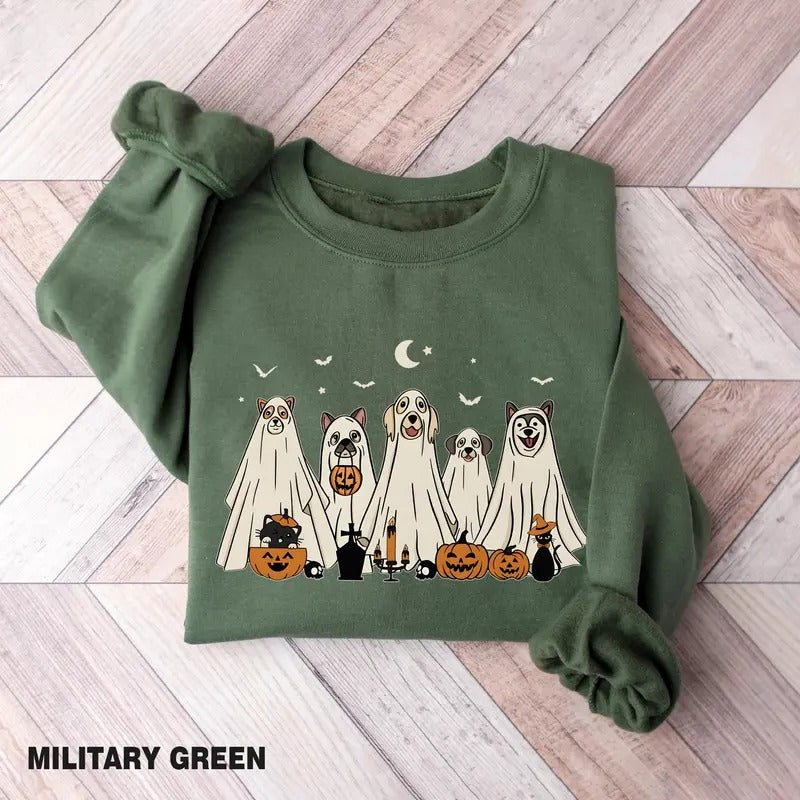 Ghost Dog Halloween Halloween Dog Dog Lover Shirt Ghost Dog Shirt Ghost Shirt Dog Pumpkin Halloween T-Shirts, Hoodie, Sweatshirt