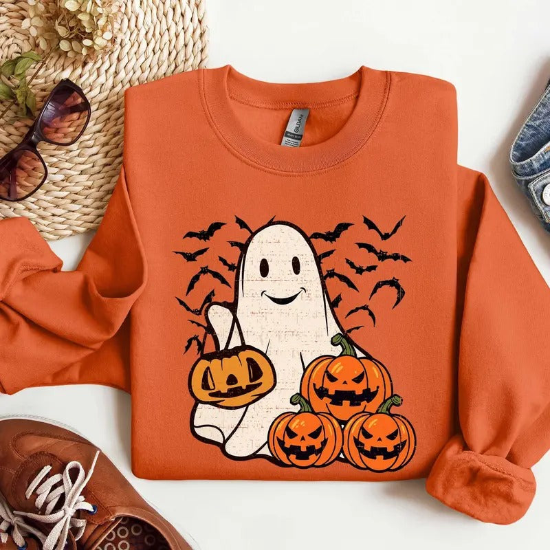 Ghost Halloween Sweatshirt, Womens Halloween Shirt, Halloween Party Shirt, Fall Sweatshirt, Halloween Gift Hoodie