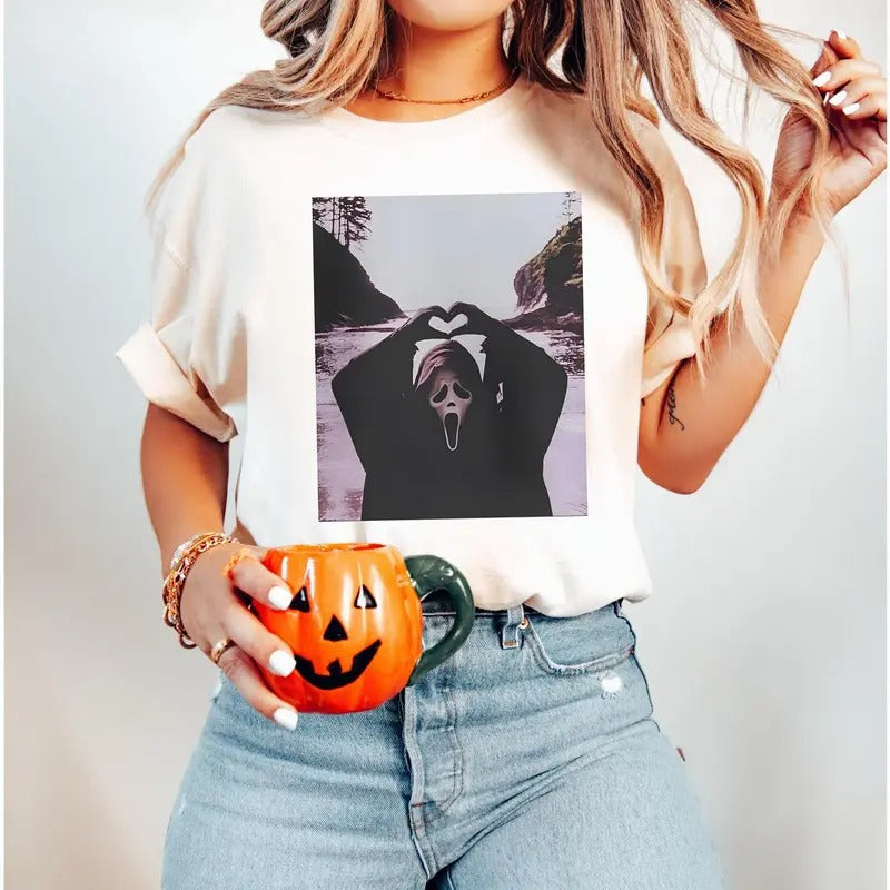 Ghost Heart Hands Shirt Halloween Scary Movie T-Shirt Slasher Shirt Birthday Gift Vintage Horror Tee Thriller Movie...