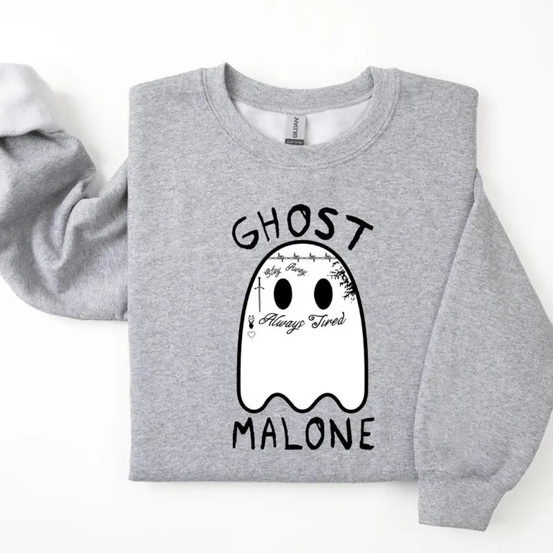 Ghost Malone Halloween Cute Boo Ghost Sweatshirt, Posty Halloween Unisex Tee Hoodie | HypeCrazeTee.com