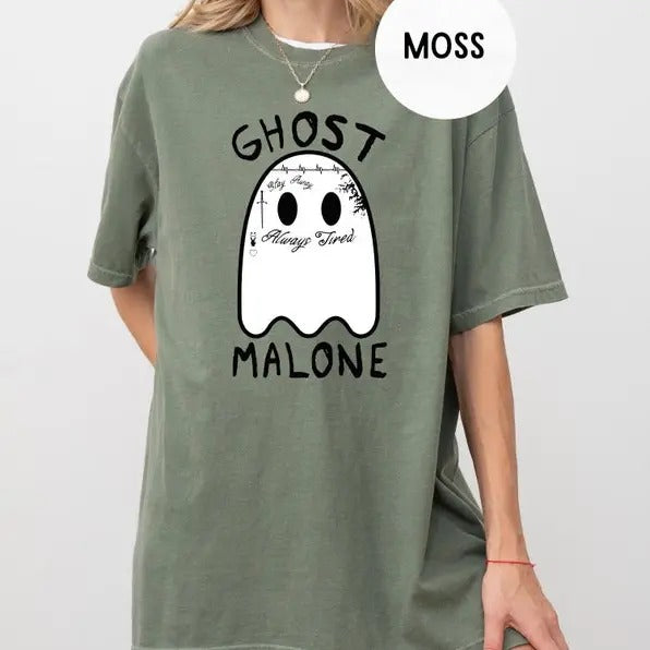 Ghost Malone Shirt, Halloween Shirt, Cute Ghost Shirt, Funny Halloween Crew Neck, Stay Spooky, Scary Shirt, Halloween...