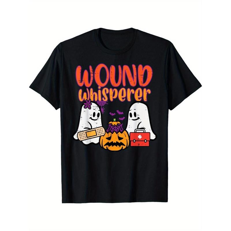 Ghost Nurse Wound Whisperer Halloween Nurse Fall Frosted Men's T-shirt Made in USA Hoodie, Sweatshirt | HypeCrazeTee.com