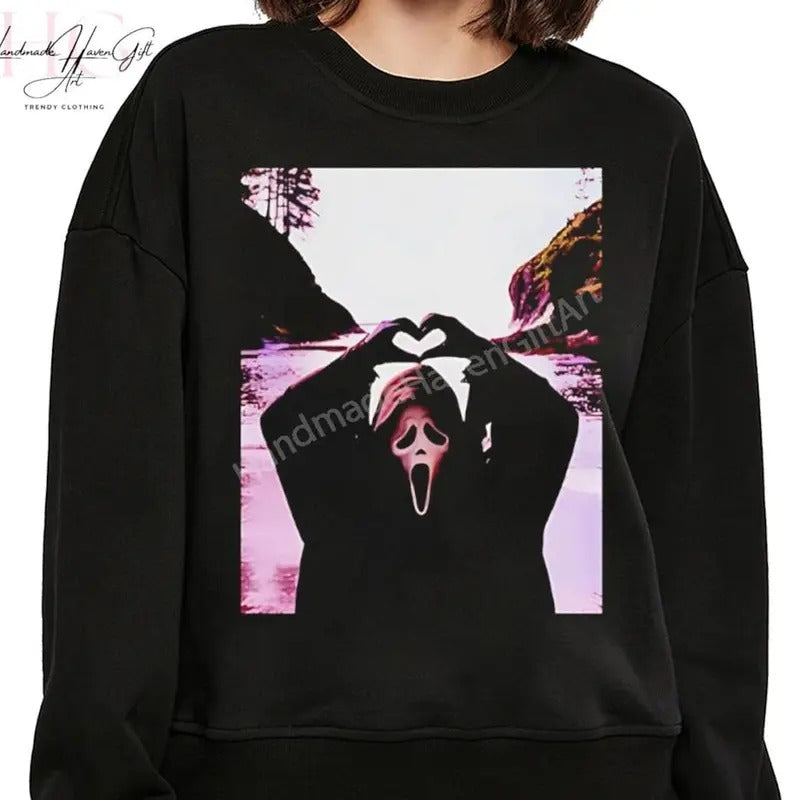 Ghostface Scream Halloween Heart Hands Shirt, Ghostface Scream Halloween Tshirt, Michael Myers Halloween Shirt, Horror...