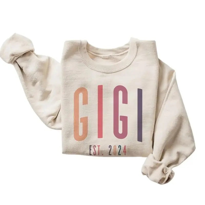 Gigi Ombre EST 2024 2025 Sweatshirt New Gigi Established - Pregnancy Reveal New Grammy - Unisex T-Shirts, Hoodie