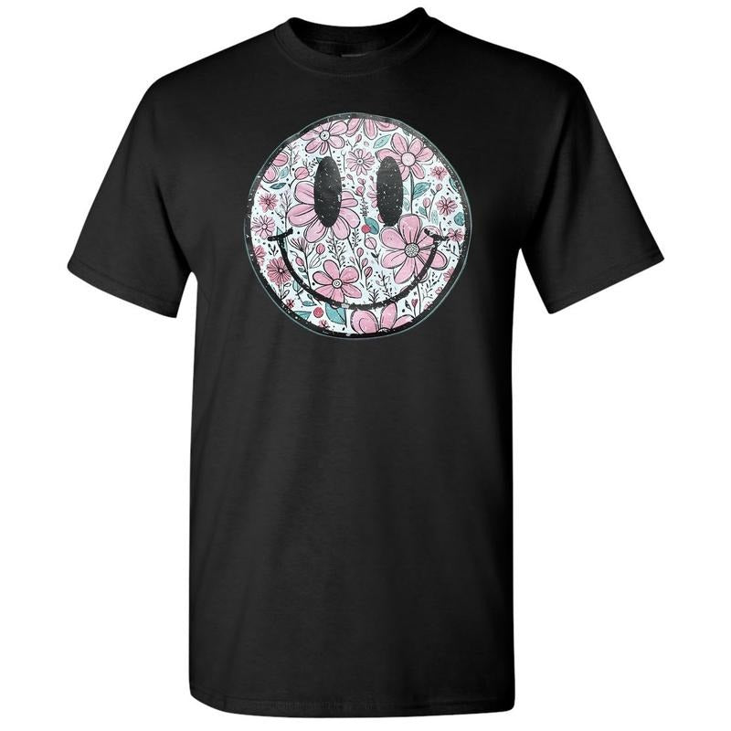 Gildan Muted Florals Happy Face 'NLB' T-Shirts, Hoodie, Sweatshirt