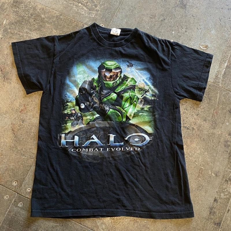 Gildan Halo Combat Evolved Video Game Tee Menswear Cotton T-Shirt with Digital Print Design for Streetwear Hoodie, Sweatshirt