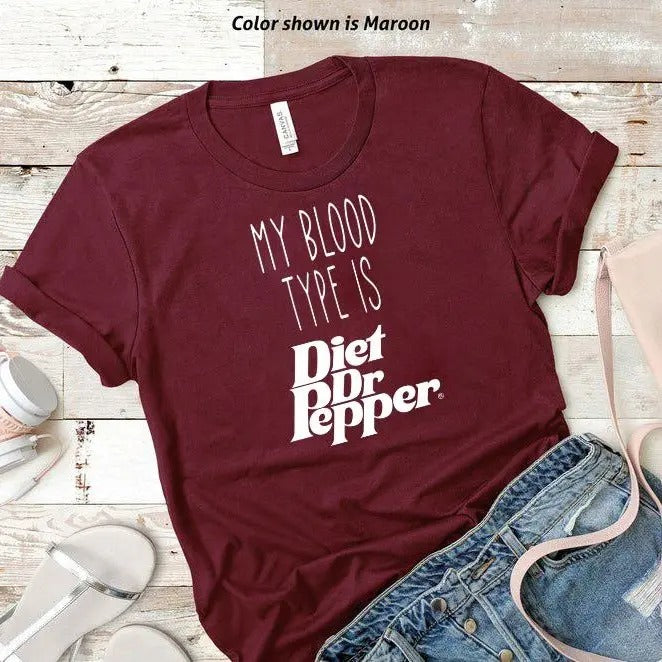 Gildan Heavy BlendMaroon My Blood Type is Diet Dr Pepper Tshirt Trendy Sweatshi Hoodie, Sweatshirt | HypeCrazeTee.com