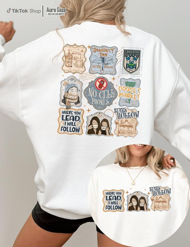 Gilmore Girl Stamps 2Sided Unisex Sweatshirt, Full Size