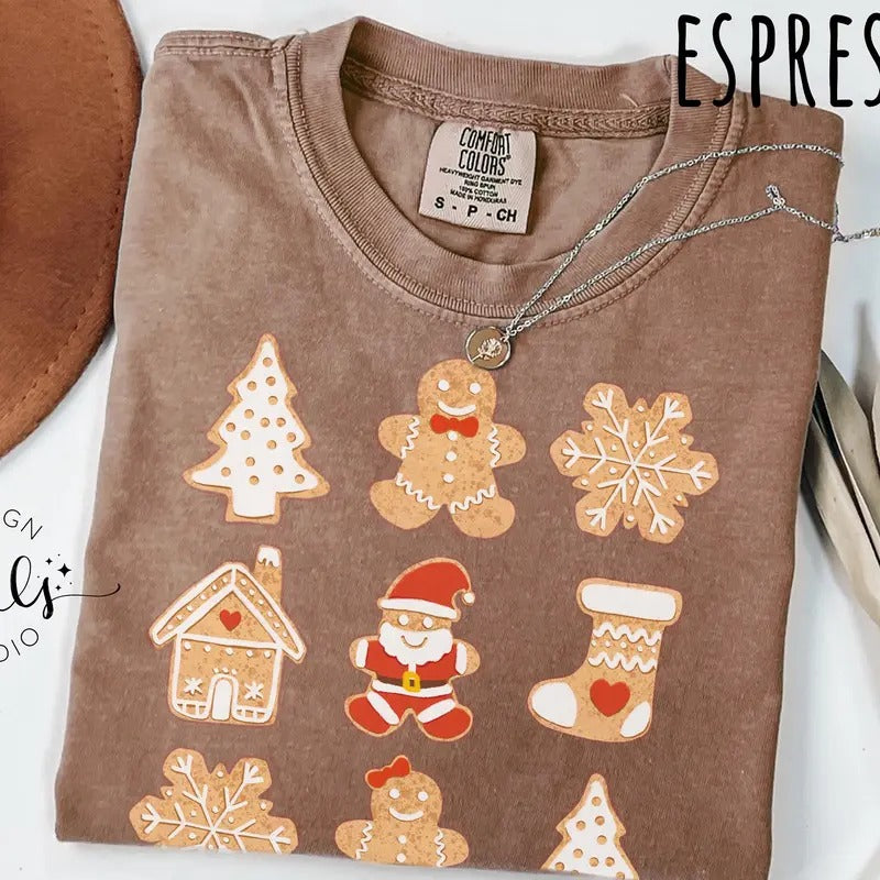 Gingerbread Shirt Cute Christmas Shirt Gingerbread Man Shirt Women Holiday Shirt Winter Tee Gift for Baker Christmas Top...