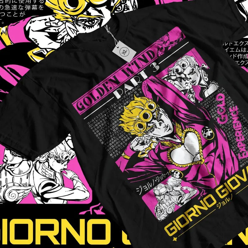 Giorno T-Shirt S-4XL Jodio Joestar JoJo's Bizarre Adventure Giovanna Kawaii Shirt Hoodie, Sweatshirt | HypeCrazeTee.com