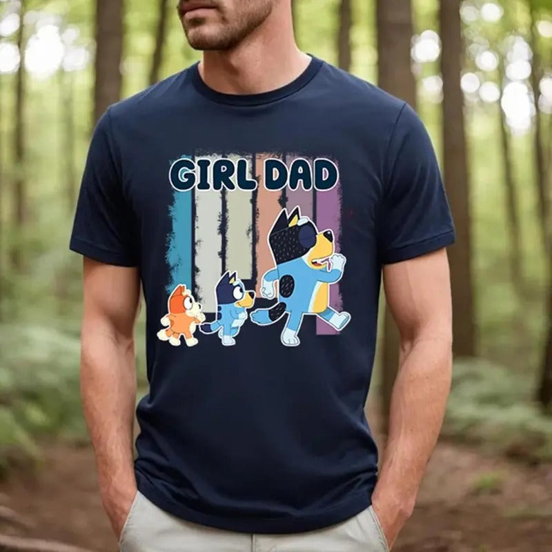 Girl Dad Retro Bluey Family Shirts Family Matching Shirts Funny Dad Shirt Boy Dad Shirt Dad Shirt All Full Sizes Full Colors Friends T-Shirts, Hoodie, Sweatshirt