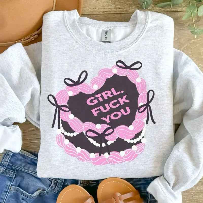 Girl F You Cake Ash Grey Sublimation T-Shirts, Hoodie, Sweatshirt