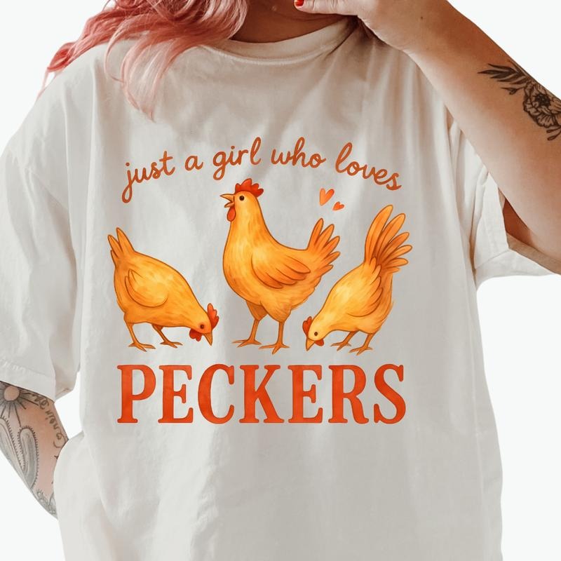 Girl Who Loves Peckers Funny Vintage Shirt Casual Cotton Shirt Comfort Fabric Top Womenswear Lady T-Shirts, Hoodie, Sweatshirt