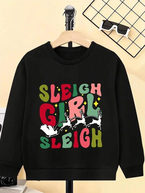 Girls' Round-neck Pullover Shirt | Soft & Comfortable, Crewneck Sweatshirt, Casual Multi-colored, Suitable for Spring,...