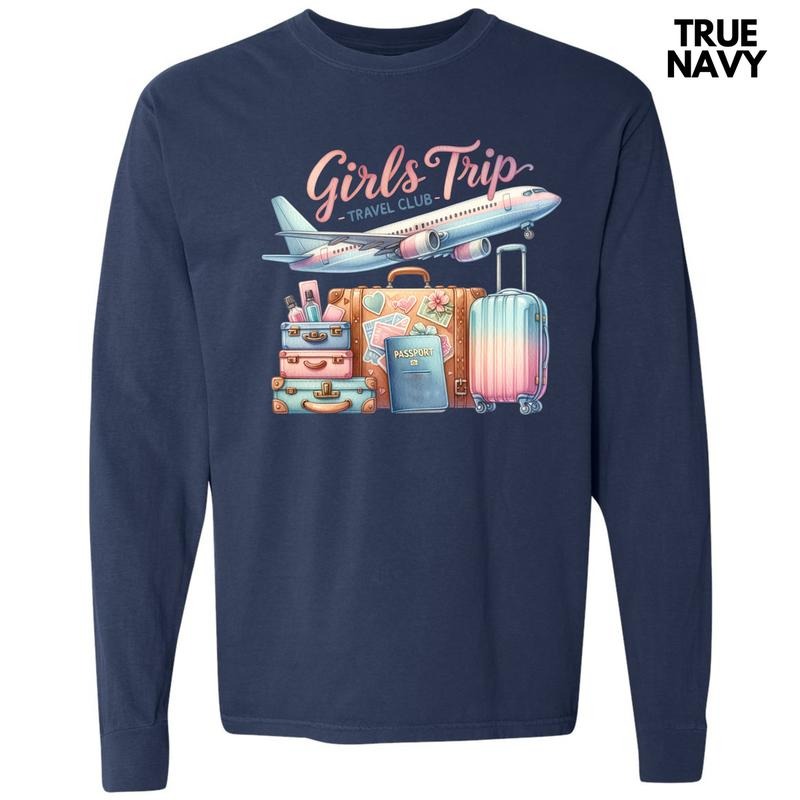 Girls Trip Suitcases Long Sleeve Comfort Colors T-Shirt 'NLB' Hoodie, Sweatshirt | HypeCrazeTee.com